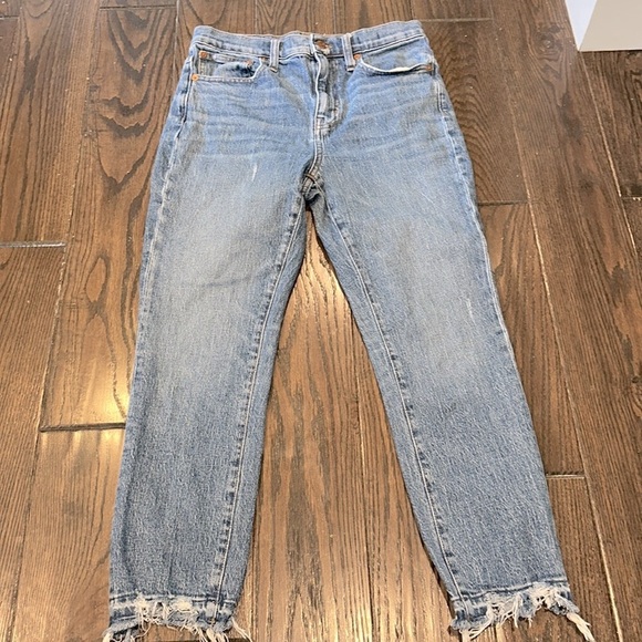 Madewell high rise slim crop boyfriend Blue Denim Jeans size 26 - Picture 6 of 8